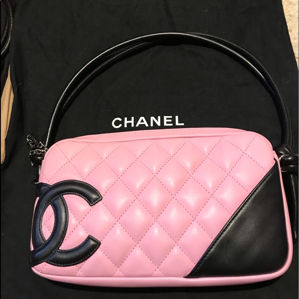Authentic Chanel Pink/Black Cambon Poche.